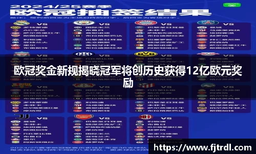 欧冠奖金新规揭晓冠军将创历史获得12亿欧元奖励